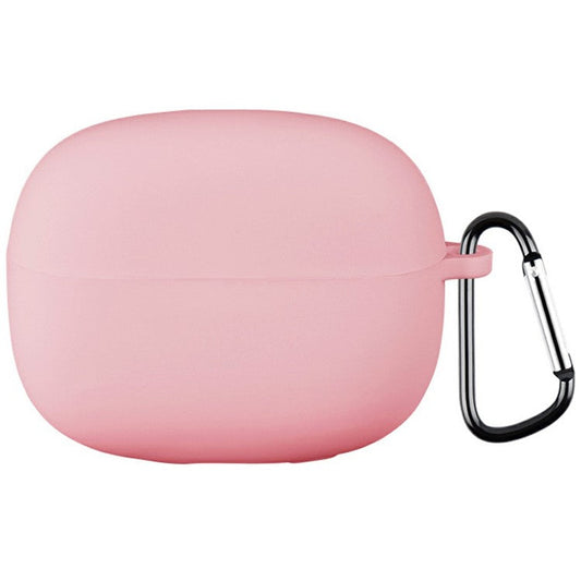 For Xiaomi Redmi Buds 6 Pro Silicone Case Bluetooth Earphone Anti-scratch Protective Cover with Carabiner - Pink