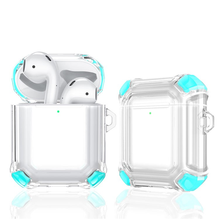 Anti-Drop Four-corner Clear TPU Earphone Protective Case Cover for Apple AirPods with Charging Case (2016)/(2019) / AirPods with Wireless Charging Case (2019) - Green