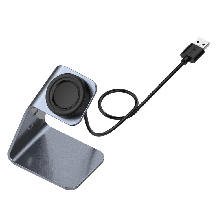 Universal Aluminum Alloy Charger Desktop Charging Stand Holder for Samsung Galaxy Watch4 Classic 46mm/42mm/Galaxy Watch4 40mm/44mm - Grey