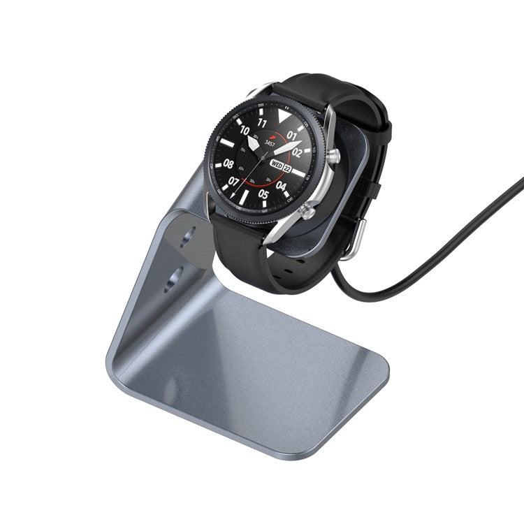 Universal Aluminum Alloy Charger Desktop Charging Stand Holder for Samsung Galaxy Watch4 Classic 46mm/42mm/Galaxy Watch4 40mm/44mm - Grey