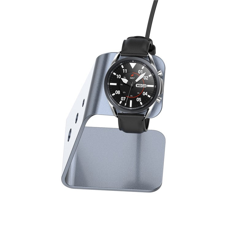 Universal Aluminum Alloy Charger Desktop Charging Stand Holder for Samsung Galaxy Watch4 Classic 46mm/42mm/Galaxy Watch4 40mm/44mm - Grey
