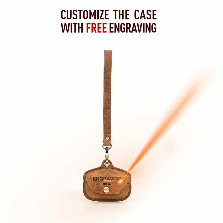 CONTACTS FAMILY Genuine Leather Case for Sony WF-1000XM4 Wireless Headphones - Coffee