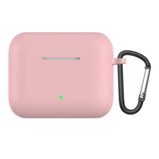 Solid Color Silicone Earphones Protective Case with Anti-Lost Carabiner for Honor Earbuds X2 - Pink