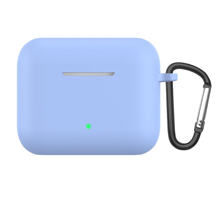 Solid Color Silicone Earphones Protective Case with Anti-Lost Carabiner for Honor Earbuds X2 - Baby Blue
