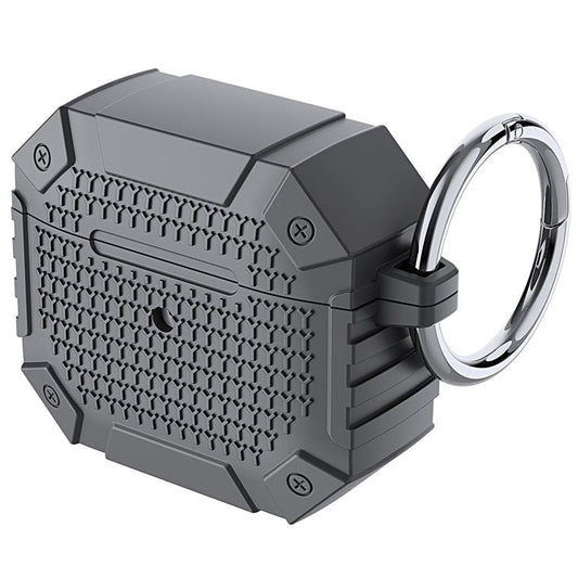 Full Protection TPU Earbud Protective Case for with Carabiner for Apple AirPods 3 - Grey