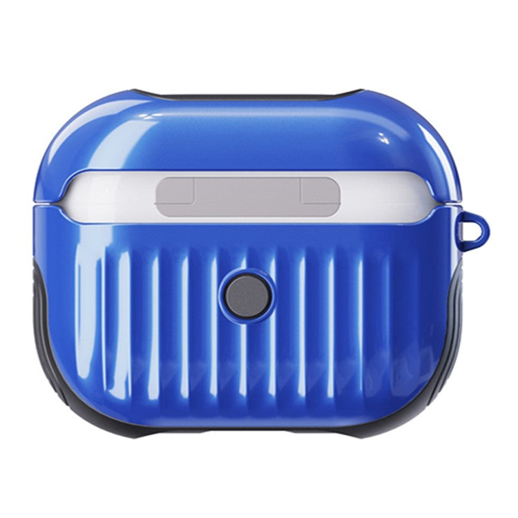 Suitcase Style Glossy Rubberized PC + TPU Earphone Charging Box Protective Cover Case for Apple AirPods 3 - Blue