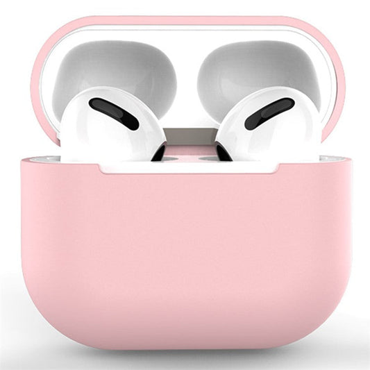 Solid Color Wireless Earphone Charging Case Cover Silicone Protective Sleeve for AirPods 3 - Pink