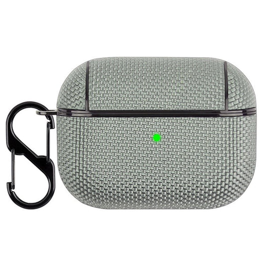 Solid Color Nylon Waterproof Bluetooth Earphone Protective Case Cover for AirPods Pro - Grey