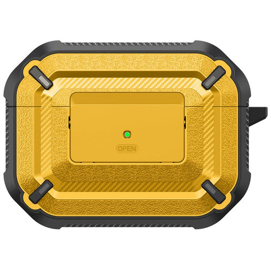 Portable Shockproof Anti-drop TPU+PC 2-in-1 Earphone Earbuds Case Cover with Lock/Buckle for Apple AirPods Pro - Type 3