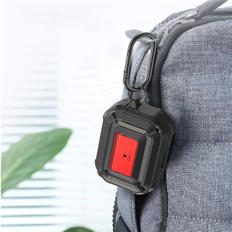 Portable Shockproof Anti-drop TPU+PC 2-in-1 Earphone Earbuds Case Cover with Lock/Buckle for Apple AirPods Pro - Type 3