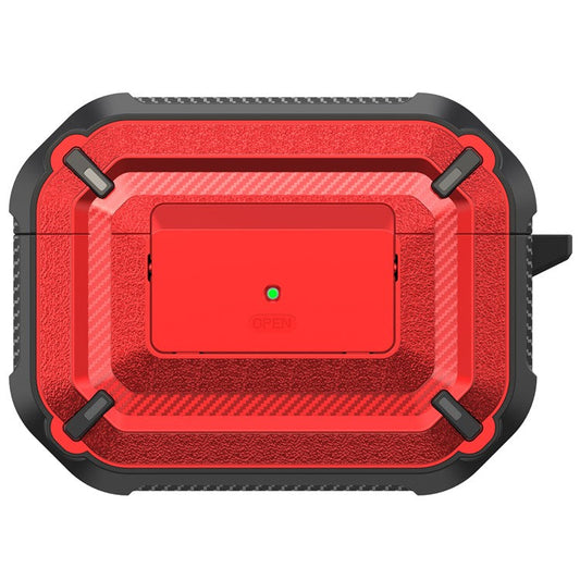 Portable Shockproof Anti-drop TPU+PC 2-in-1 Earphone Earbuds Case Cover with Lock/Buckle for Apple AirPods Pro - Type 8