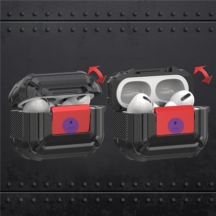 Portable Shockproof Anti-drop TPU+PC 2-in-1 Earphone Earbuds Case Cover with Lock/Buckle for Apple AirPods Pro - Type 8