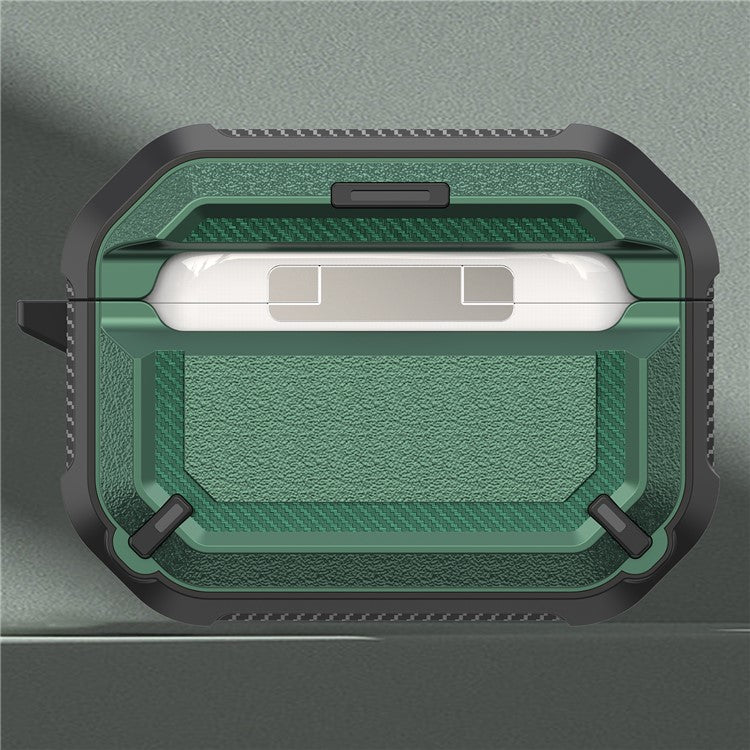 Portable Shockproof Anti-drop TPU+PC 2-in-1 Earphone Earbuds Case Cover with Lock/Buckle for Apple AirPods Pro - Type 9