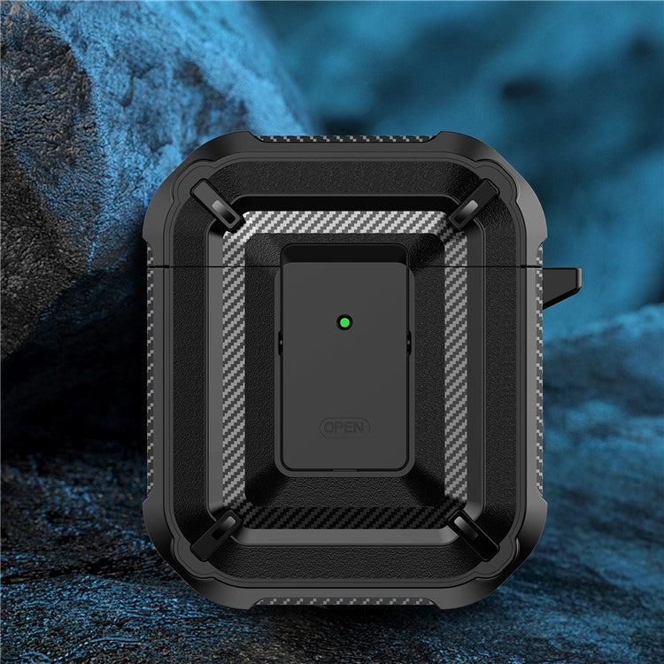 Anti-fall TPU+PC 2-in-1 Earphone Protective Case Cover with Lock/Buckle for Apple AirPods with Charging Case (2016)/(2019) / AirPods with Wireless Charging Case (2019) - Type 2