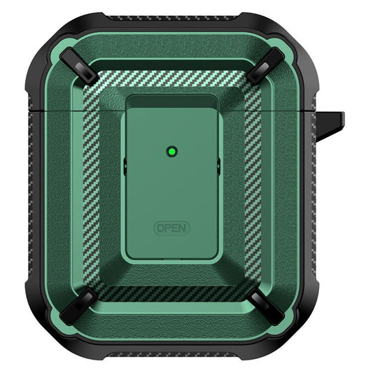 Anti-fall TPU+PC 2-in-1 Earphone Protective Case Cover with Lock/Buckle for Apple AirPods with Charging Case (2016)/(2019) / AirPods with Wireless Charging Case (2019) - Type 3