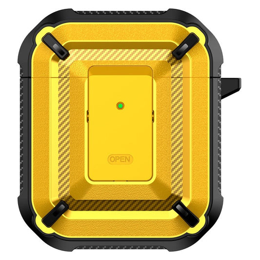 Anti-fall TPU+PC 2-in-1 Earphone Protective Case Cover with Lock/Buckle for Apple AirPods with Charging Case (2016)/(2019) / AirPods with Wireless Charging Case (2019) - Type 9