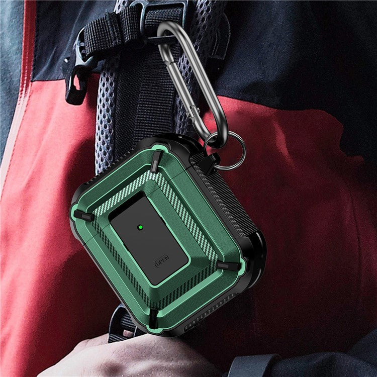 Anti-fall TPU+PC 2-in-1 Earphone Protective Case Cover with Lock/Buckle for Apple AirPods with Charging Case (2016)/(2019) / AirPods with Wireless Charging Case (2019) - Type 10