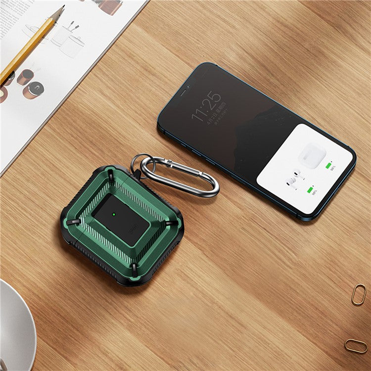 Anti-fall TPU+PC 2-in-1 Earphone Protective Case Cover with Lock/Buckle for Apple AirPods with Charging Case (2016)/(2019) / AirPods with Wireless Charging Case (2019) - Type 10