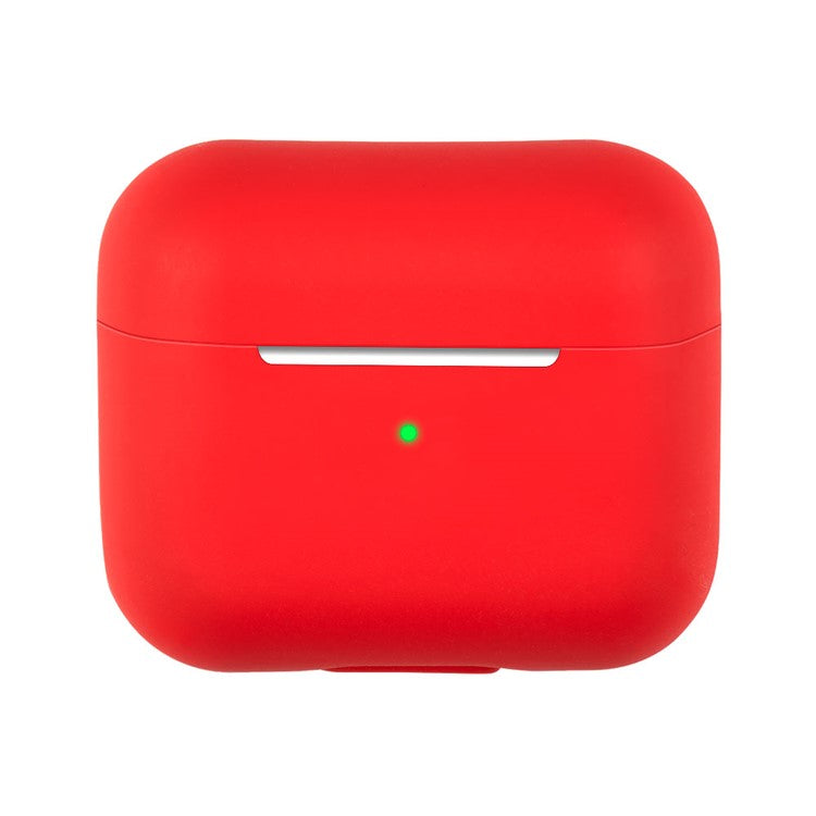 For AirPods 3 Solid Color Bluetooth Earphone Silicone Protective Case Cover - Red