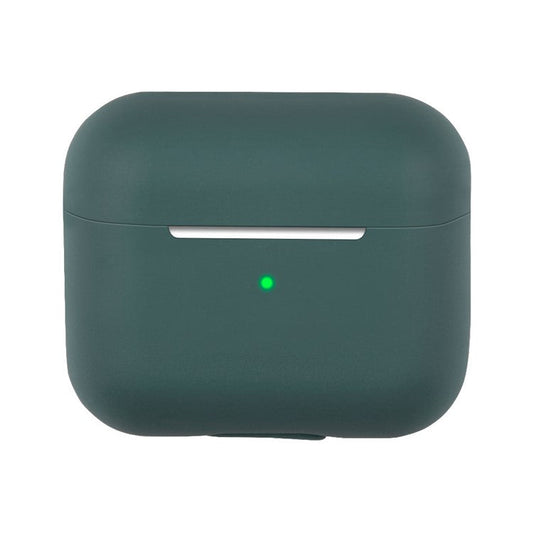 For AirPods 3 Solid Color Bluetooth Earphone Silicone Protective Case Cover - Dark Green