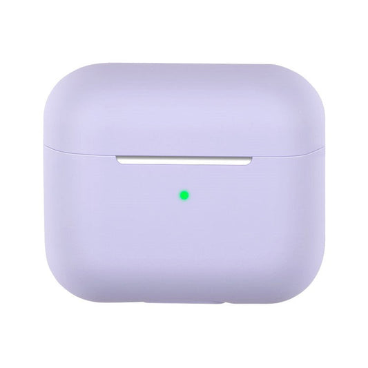 For AirPods 3 Solid Color Bluetooth Earphone Silicone Protective Case Cover - Lavender