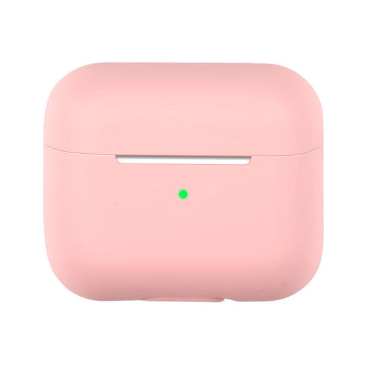 For AirPods 3 Solid Color Bluetooth Earphone Silicone Protective Case Cover - Pink