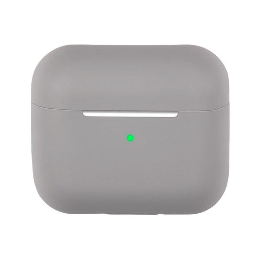 For AirPods 3 Solid Color Bluetooth Earphone Silicone Protective Case Cover - Grey