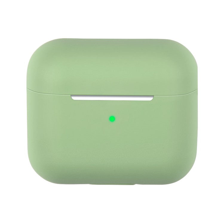 For AirPods 3 Solid Color Bluetooth Earphone Silicone Protective Case Cover - Matcha Green