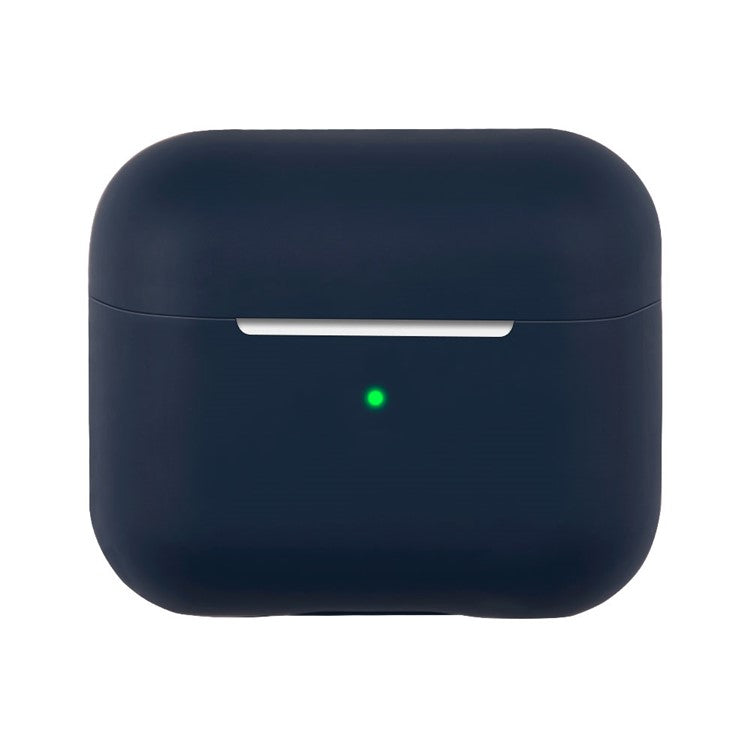 For AirPods 3 Solid Color Bluetooth Earphone Silicone Protective Case Cover - Midnight Blue