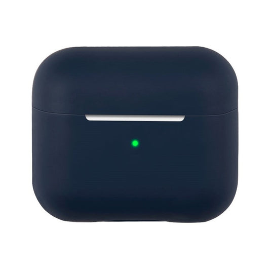 For AirPods 3 Solid Color Bluetooth Earphone Silicone Protective Case Cover - Midnight Blue