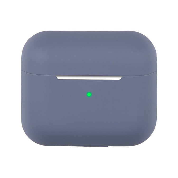 For AirPods 3 Solid Color Bluetooth Earphone Silicone Protective Case Cover - Lavender Grey