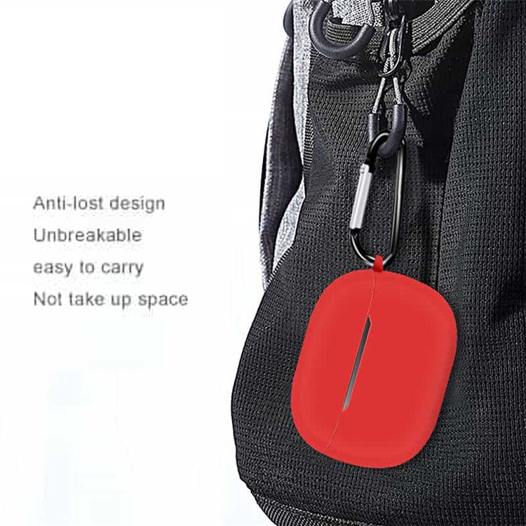 For Xiaomi FlipBuds Pro Soft Silicone Case Shock-Absorbing Protective Earphone Sleeve with Anti-loss Hook - Red