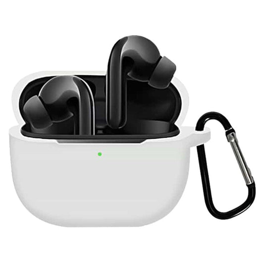 For Xiaomi FlipBuds Pro Soft Silicone Case Shock-Absorbing Protective Earphone Sleeve with Anti-loss Hook - White