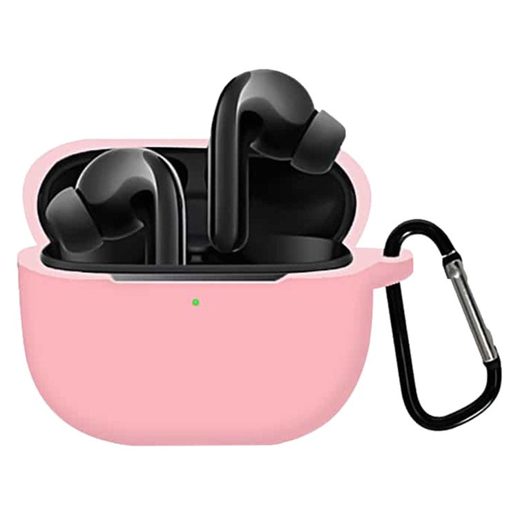 For Xiaomi FlipBuds Pro Soft Silicone Case Shock-Absorbing Protective Earphone Sleeve with Anti-loss Hook - Pink