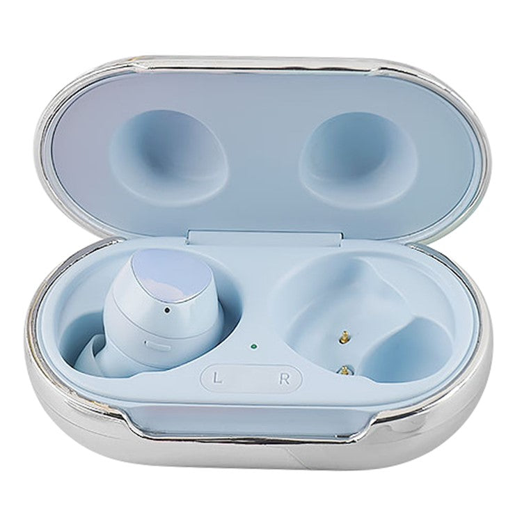 For Samsung Galaxy Buds Electroplating Hard PC Earphone Case Charging Box Protective Cover - Silver