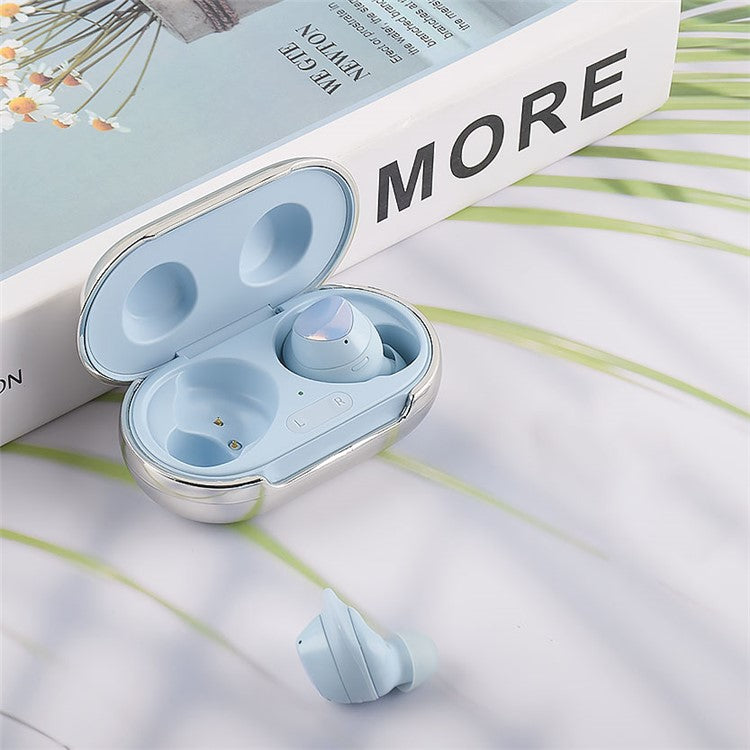 For Samsung Galaxy Buds Electroplating Hard PC Earphone Case Charging Box Protective Cover - Silver