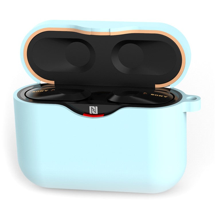 For Sony WF-1000XM3 Soft Silicone Earphone Case Anti-fall Earbuds Charging Box Protective Cover - Baby  Blue