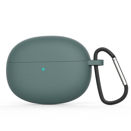 For Xiaomi Buds 3 Pro Soft Silicone Protective Case Bluetooth Earphone Dustproof Cover with Anti-lost Buckle - Green