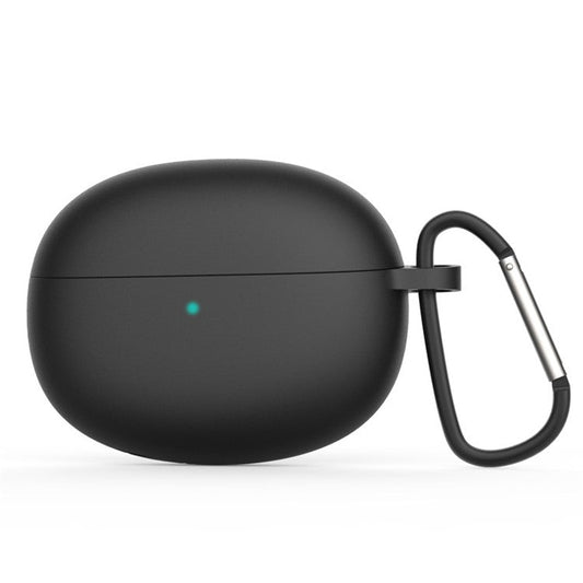 For Xiaomi Buds 3 Pro Soft Silicone Protective Case Bluetooth Earphone Dustproof Cover with Anti-lost Buckle - Black