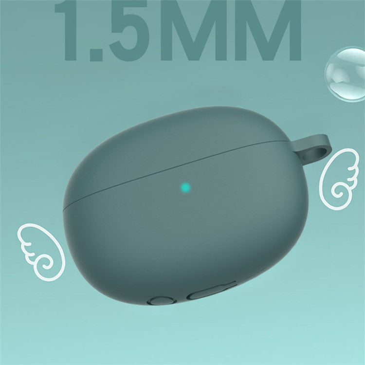 For Xiaomi Buds 3 Pro Soft Silicone Protective Case Bluetooth Earphone Dustproof Cover with Anti-lost Buckle - Black