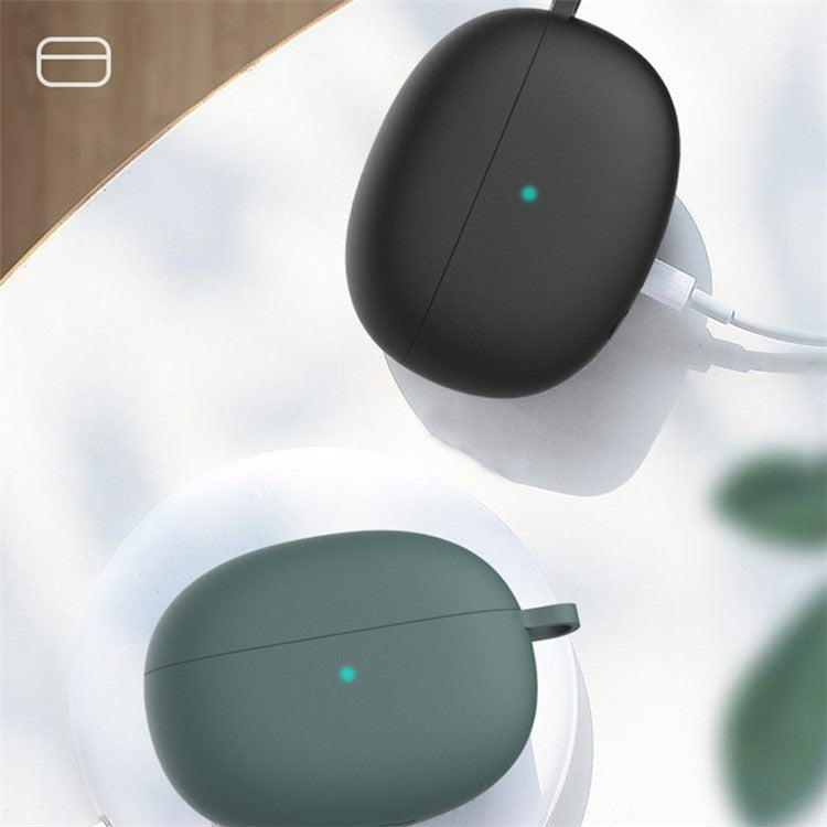 For Xiaomi Buds 3 Pro Soft Silicone Protective Case Bluetooth Earphone Dustproof Cover with Anti-lost Buckle - Blue