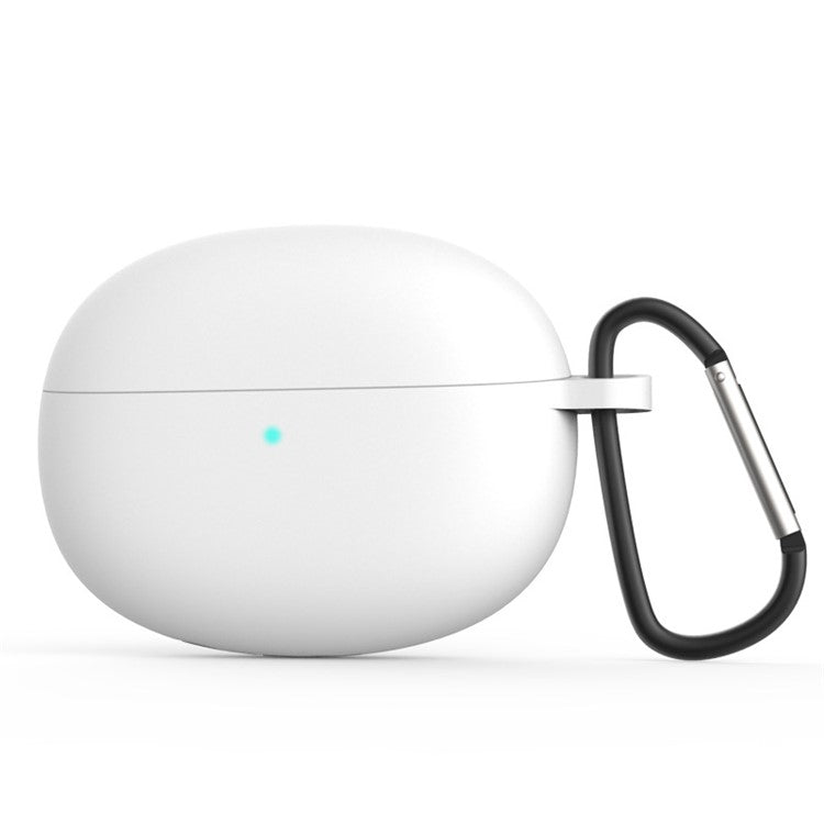 For Xiaomi Buds 3 Pro Soft Silicone Protective Case Bluetooth Earphone Dustproof Cover with Anti-lost Buckle - White