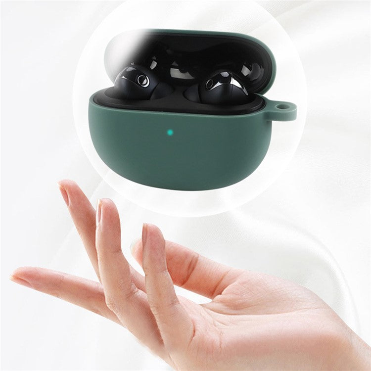 For Xiaomi Buds 3 Pro Soft Silicone Protective Case Bluetooth Earphone Dustproof Cover with Anti-lost Buckle - White