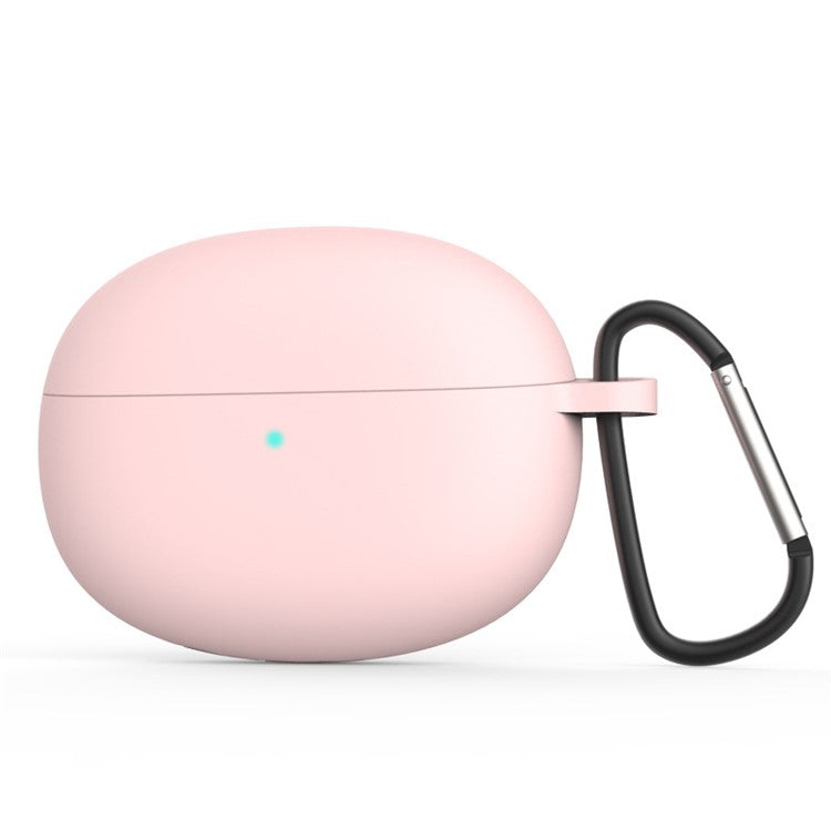 For Xiaomi Buds 3 Pro Soft Silicone Protective Case Bluetooth Earphone Dustproof Cover with Anti-lost Buckle - Pink