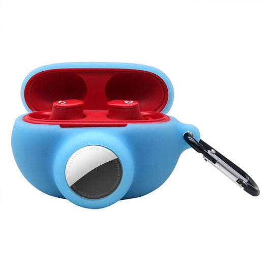 For Beats Studio Buds + AirTag 2 in 1 Protective Case Cover Portable Earbuds Soft Silicone Protector with Keychain - Blue