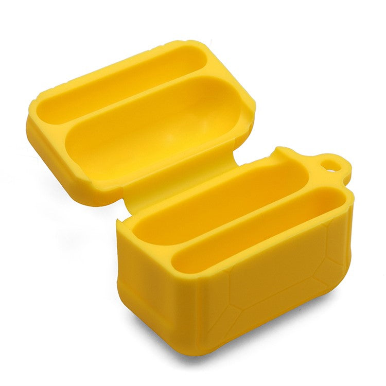 For Apple AirPods Pro 3-in-1 Silicone Protective Case + Ear-Hook + Anti-Lost Carabiner Protection Set - Yellow