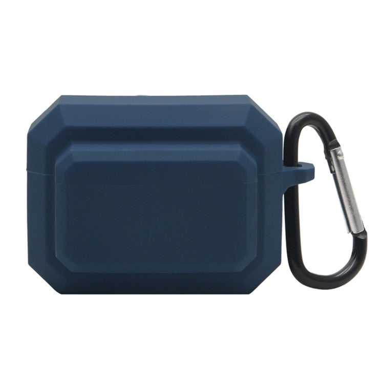 For Apple AirPods Pro 3-in-1 Silicone Anti-Fall Case + Ear-Tip + Anti-Lost Carabiner Protection Set - Midnight Blue
