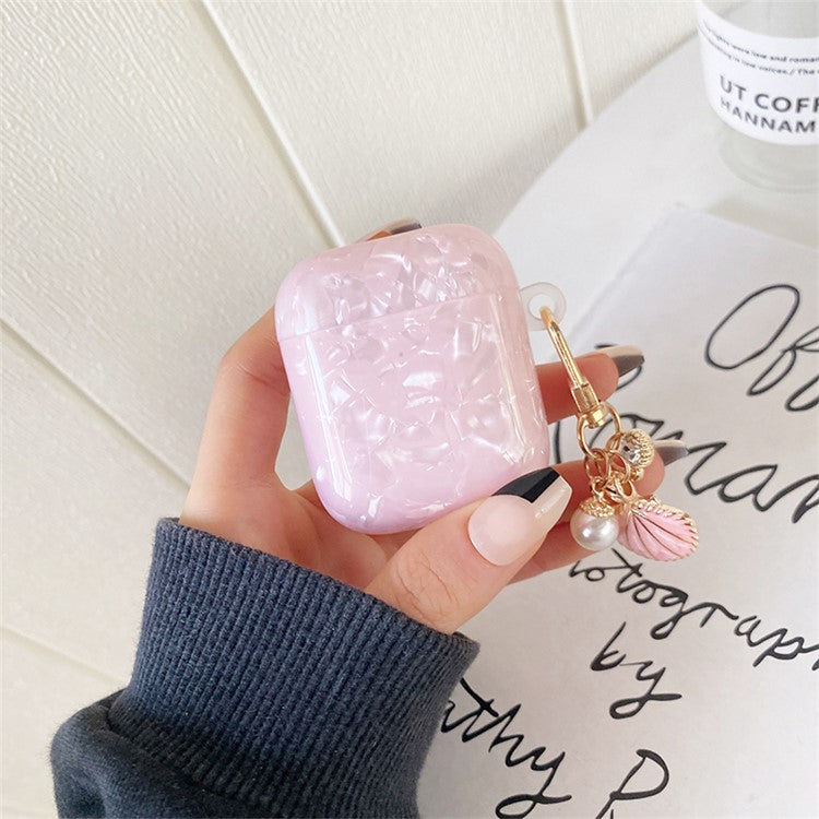 For Apple AirPods with Charging Case (2016)/(2019) / AirPods with Wireless Charging Case (2019) TPU Protective Cover Stylish Earphone Charging Case Sleeve with Shell Pendant