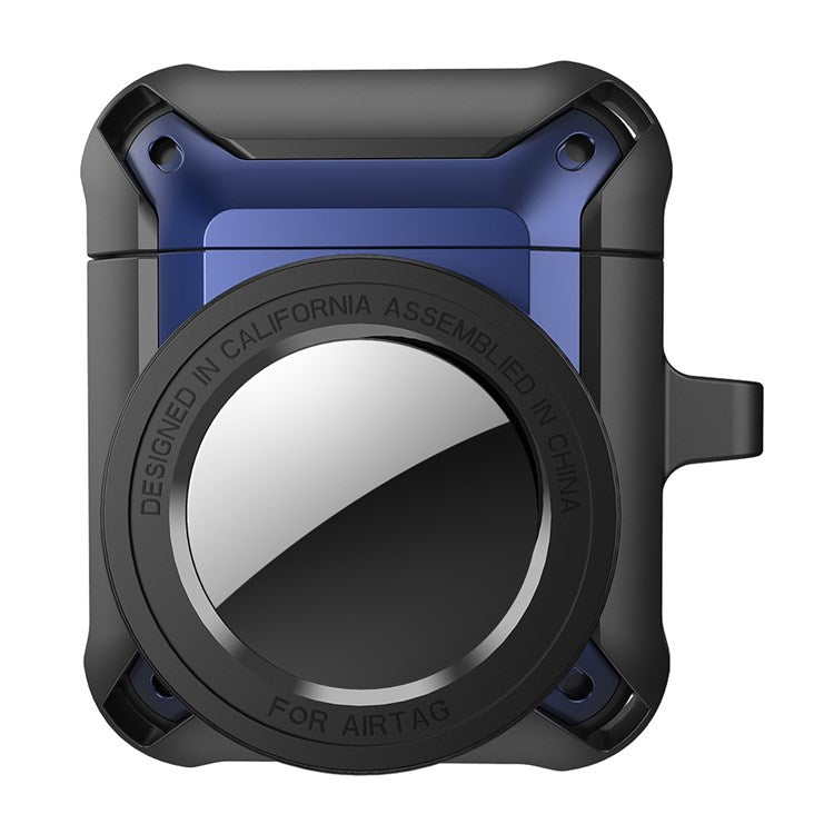 For Apple AirPods with Charging Case (2016)/(2019) / AirPods with Wireless Charging Case (2019) + for AirTag 2-in-1 Anti-drop Protective Cover Case - Blue