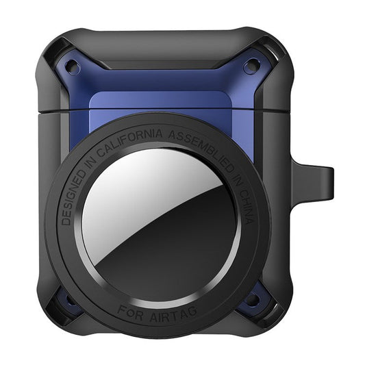 For Apple AirPods with Charging Case (2016)/(2019) / AirPods with Wireless Charging Case (2019) + for AirTag 2-in-1 Anti-drop Protective Cover Case - Blue